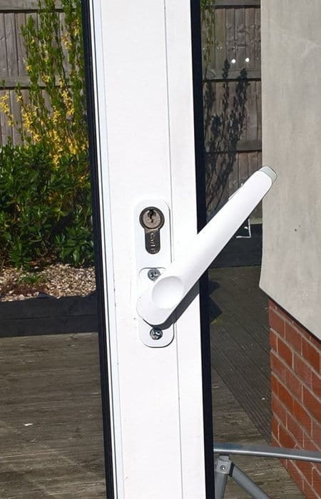 Door handle and lock detail from the A&E Window Doctor gallery